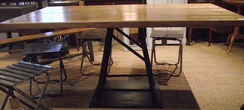 FRENCH UPCYCLED DINING TABLE - SOLID OAK